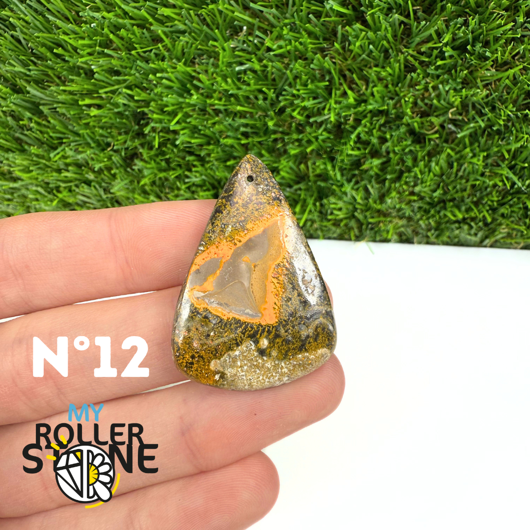 Pendentif Jaspe Bumblebee 5A Percé 5A