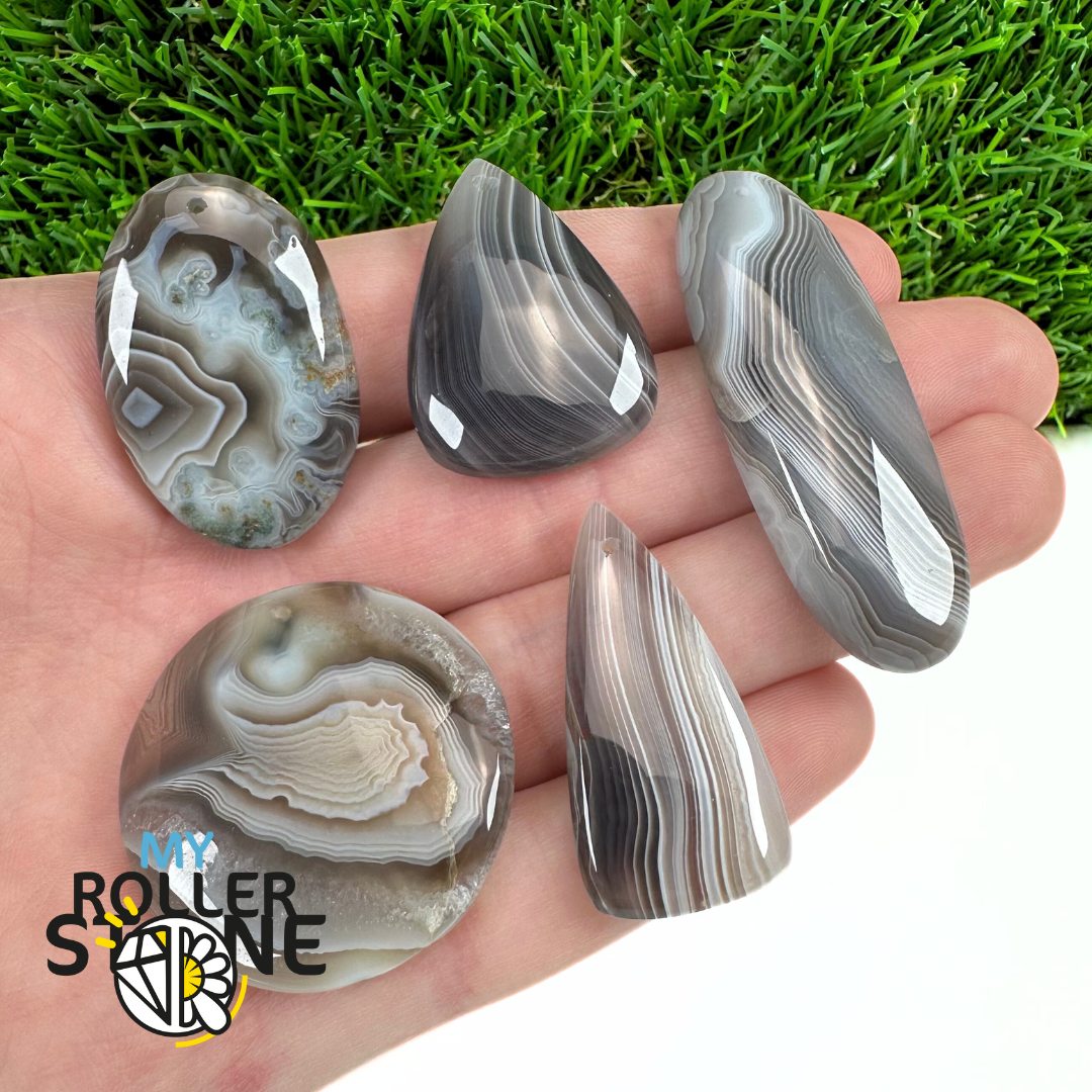 Pendentif Agate du Botswana 5A percé