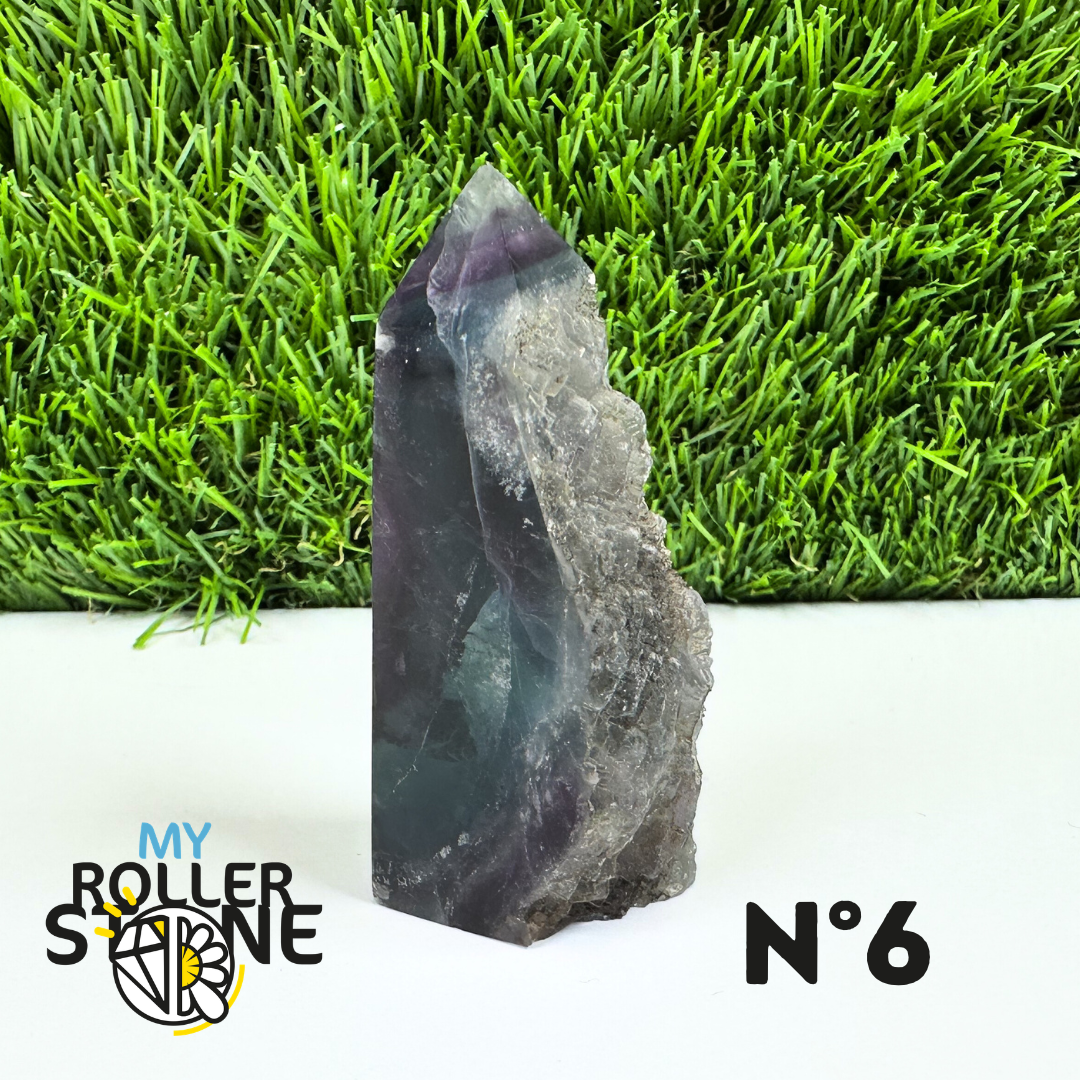 Pointes Pierre Rectangulaire Fluorite Arc-en-Ciel