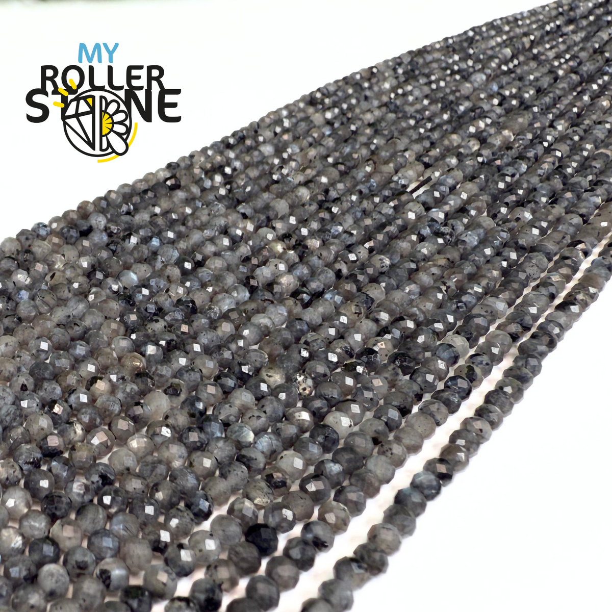 Perle facettée Labradorite Noire 3 et 4 MM