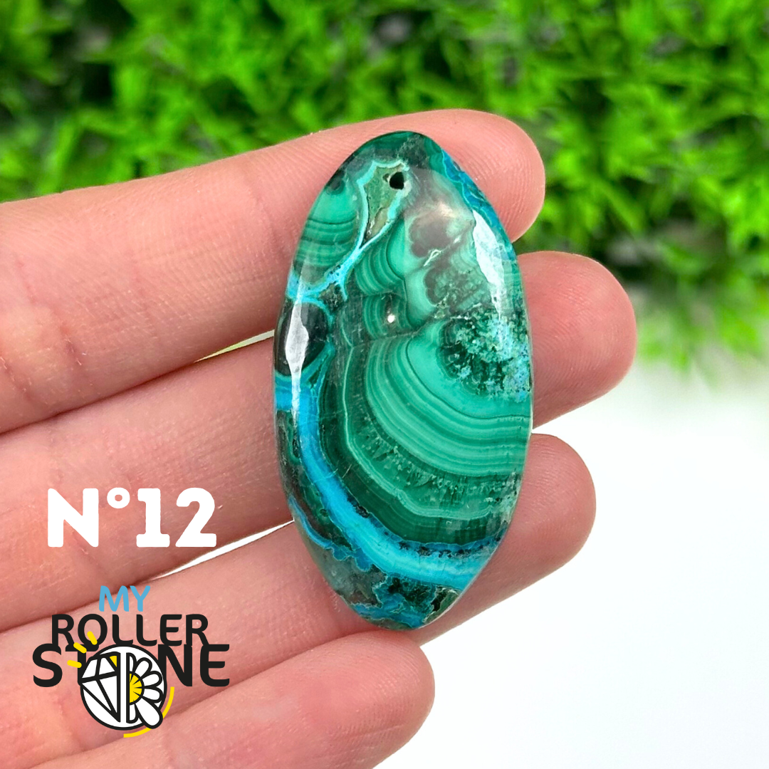 Pendentif Percé Malachite Chrysocolle 5A