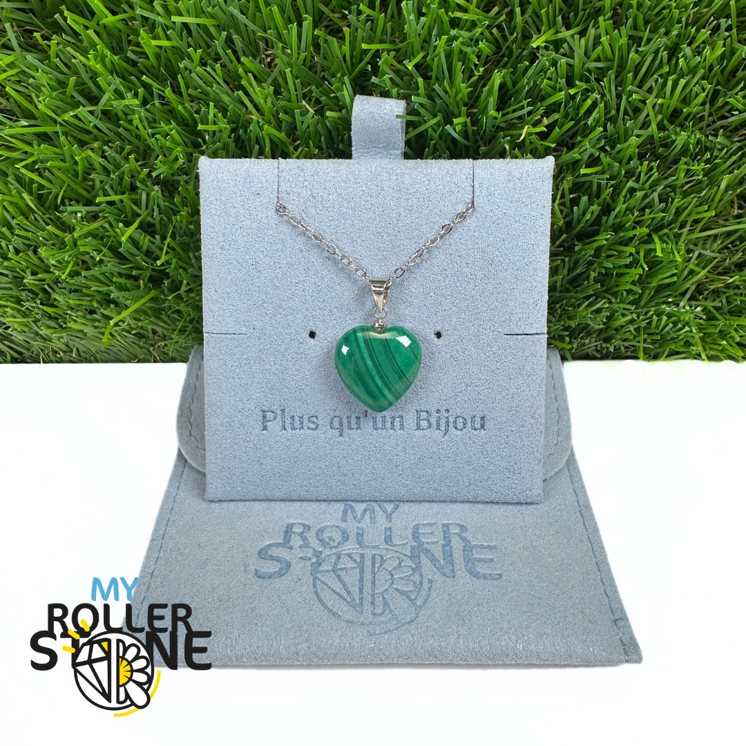 Pendentif Malachite Coeur (2 Tailles)