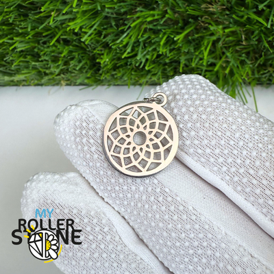 Pendentif chakra acier inoxydable argenté (7 variantes)