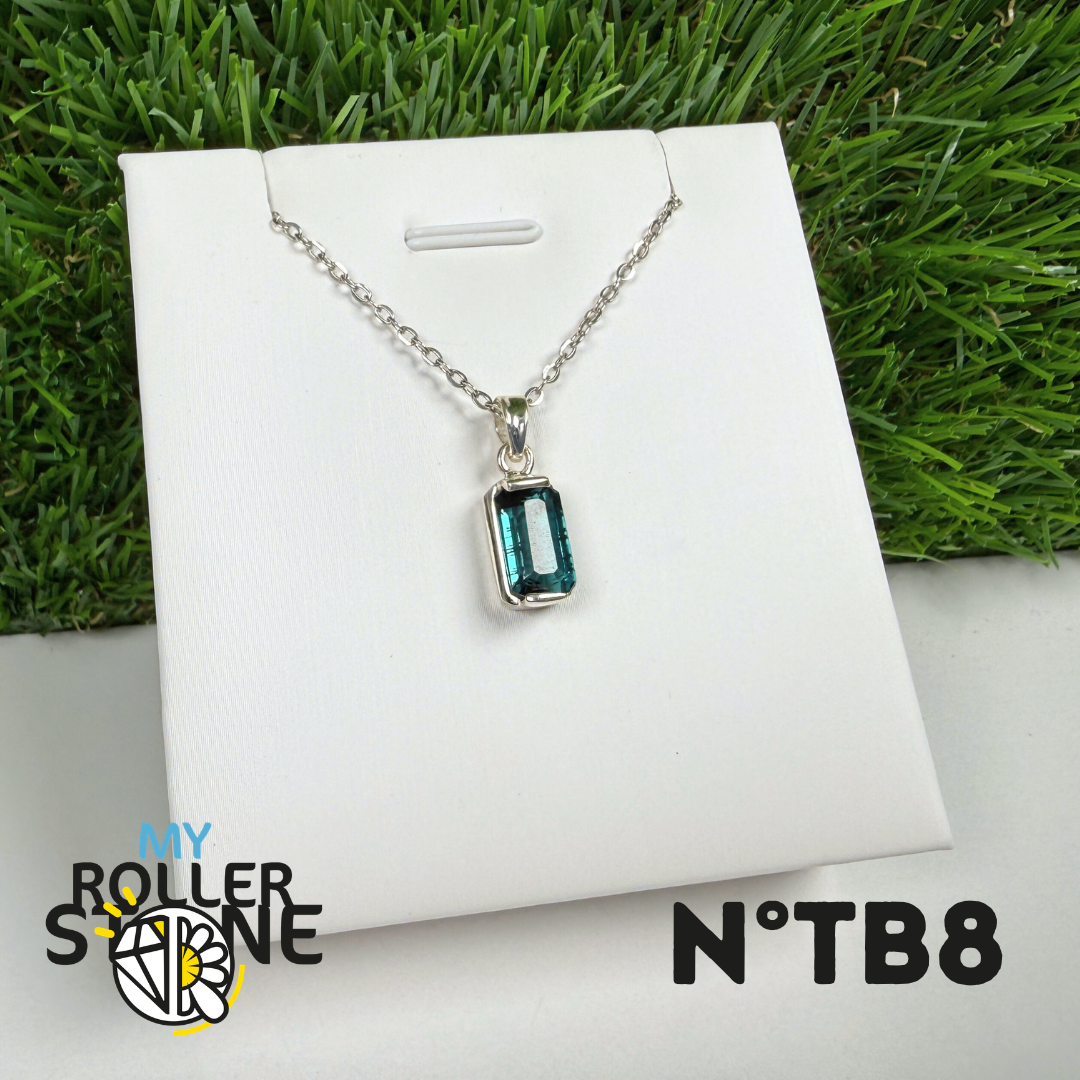 Tourmaline Bleue (Indigolite) - Argent 925 -#8