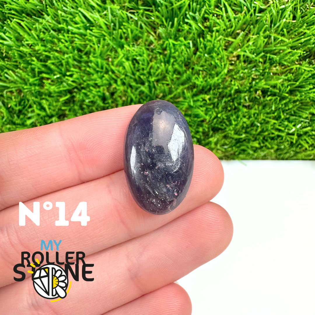 Pendentif Percé Iolite et Pierre de Soleil 5A