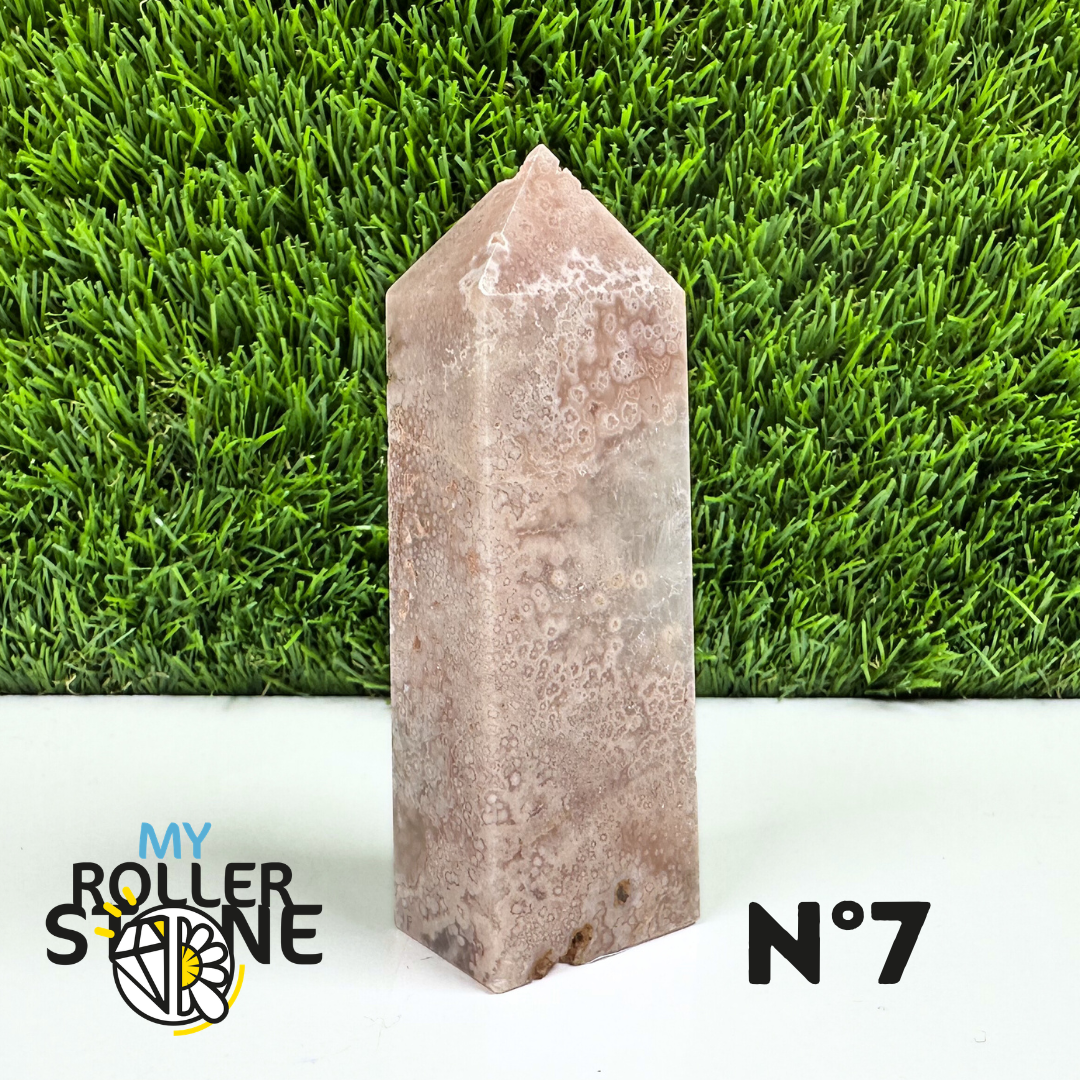 Pointes Pierre Rectangulaire Agate Fleur