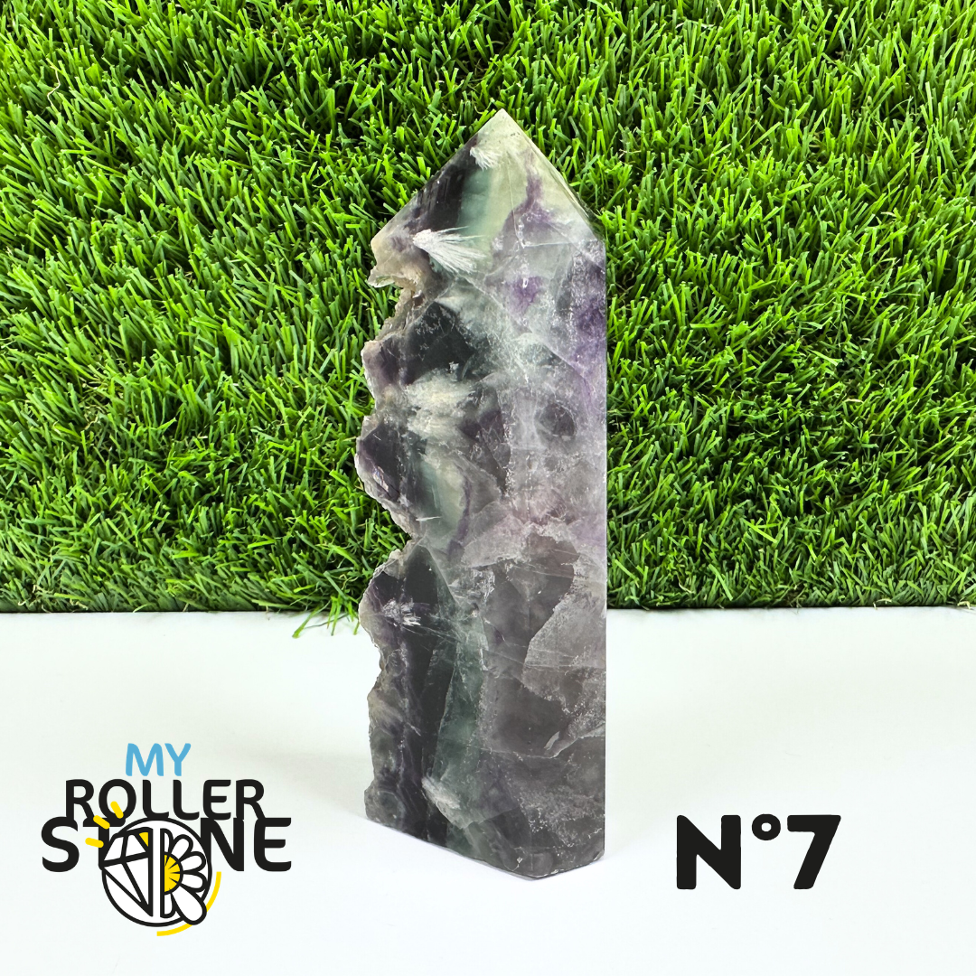 Pointes Pierre Rectangulaire Fluorite Arc-en-Ciel