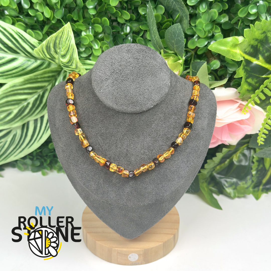 Collier Ambre Citron et Cognac