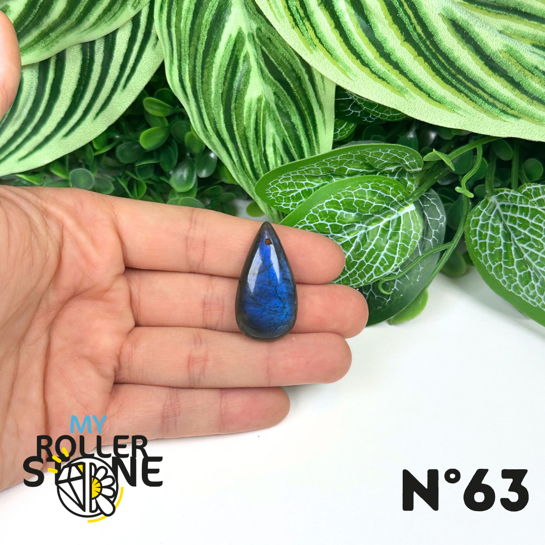 Pendentif Labradorite blue fire percé 5A