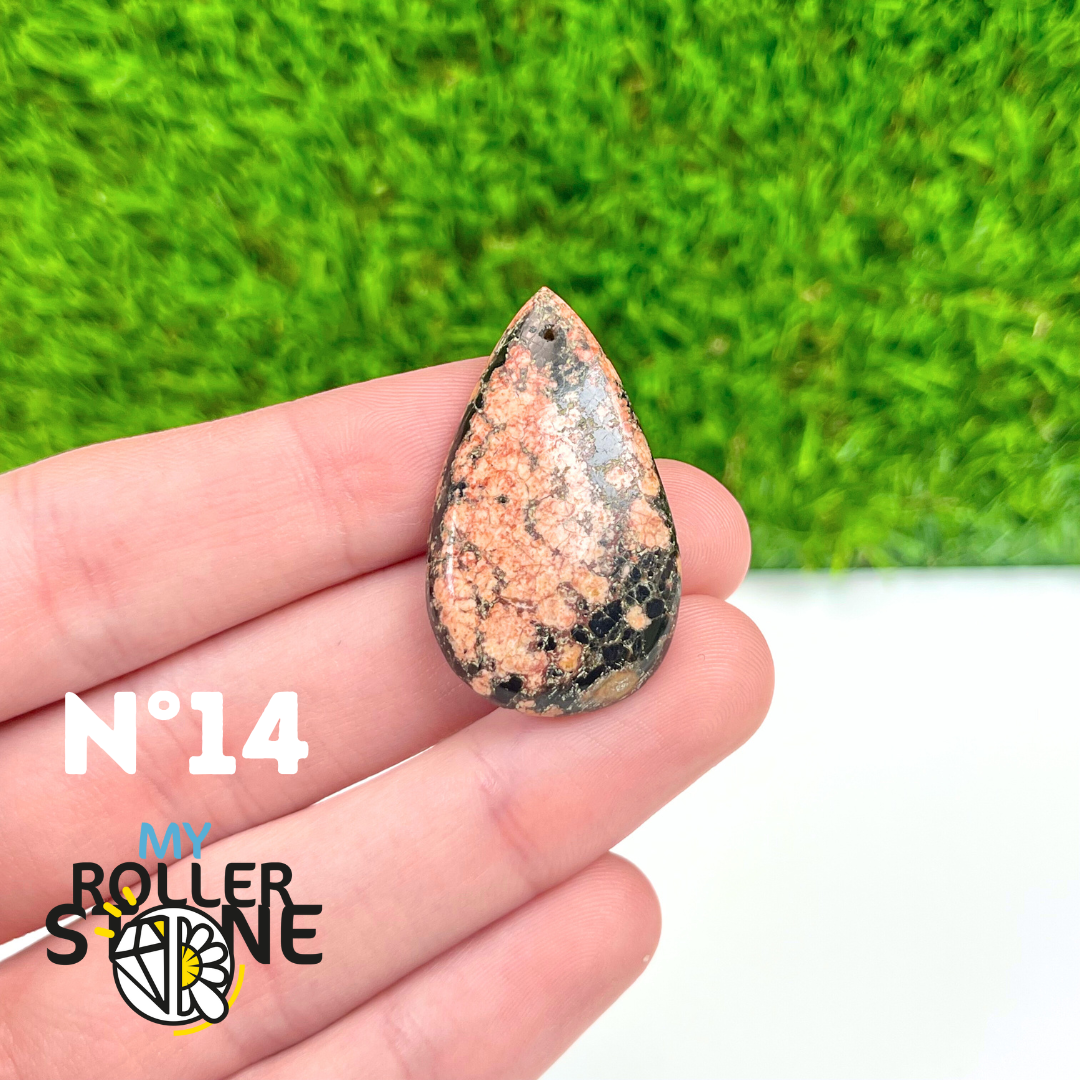 Pendentif Obsidienne Fleurie percé