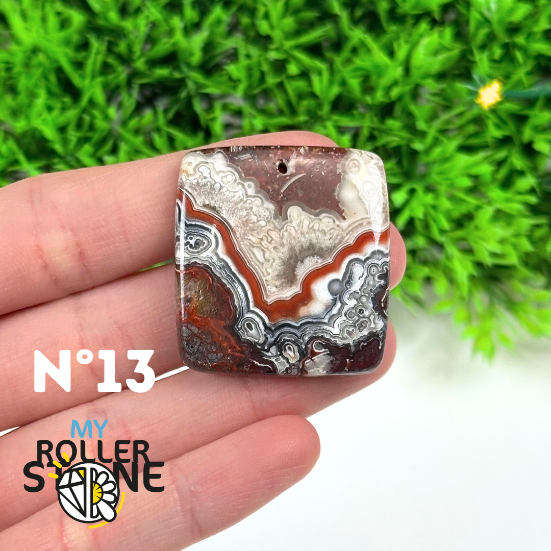 Pendentif Percé Agate Mexicaine 5A