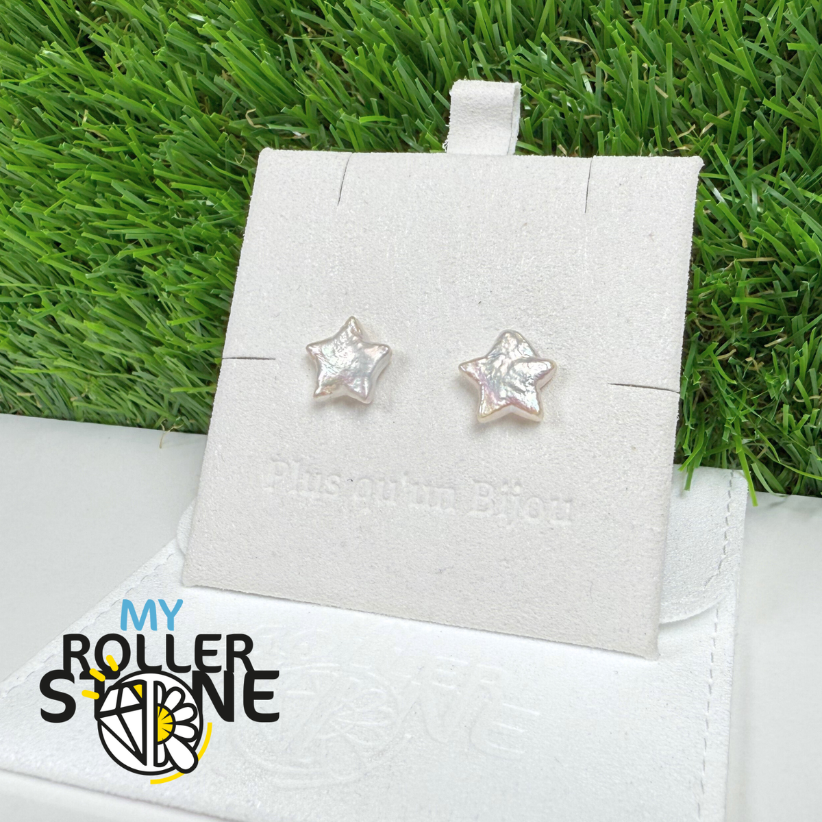 Boucles d'oreilles à clou en perles d'eau douce Étoile S925