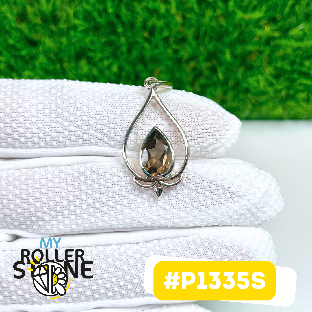 Pendentif Argent 925 Quartz fumé #P1335S
