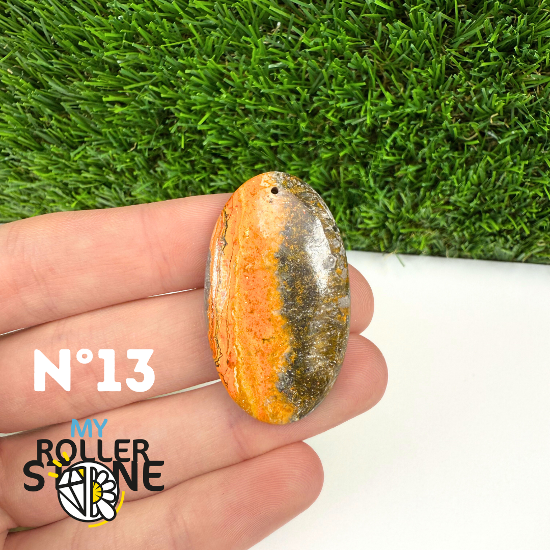 Pendentif Jaspe Bumblebee 5A Percé 5A