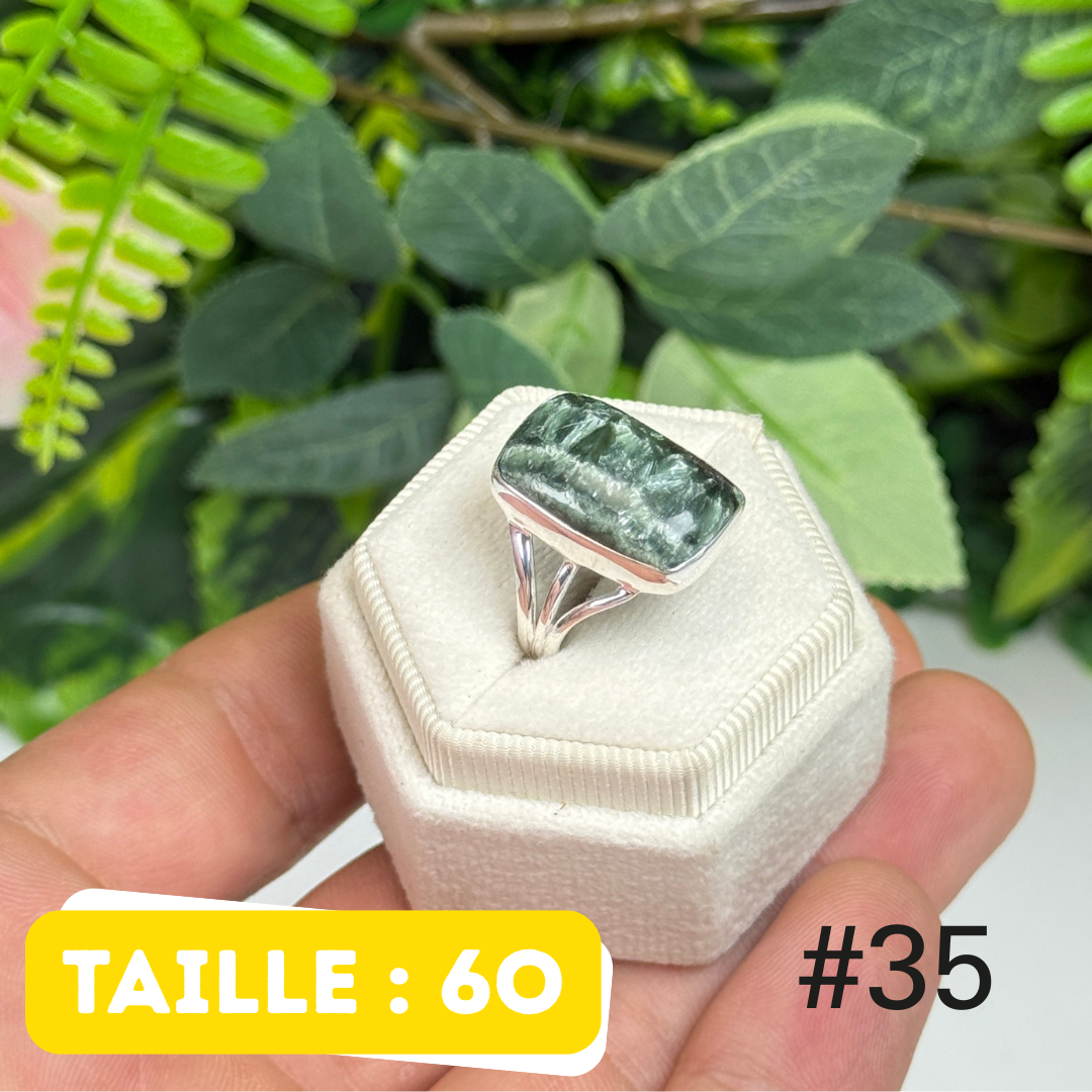 Bague argent 925 séraphinite #PR35