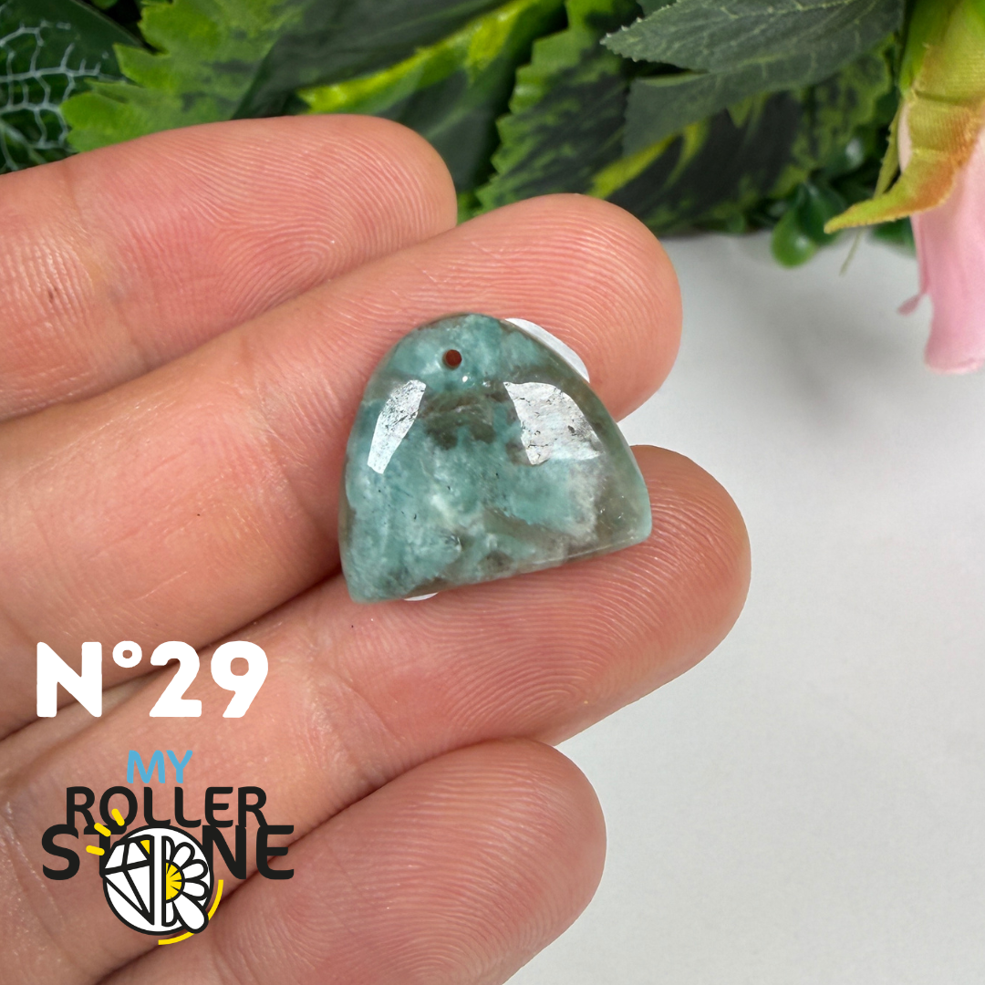Pendentif Percé Amazonite et Quartz Fumé (Rare)