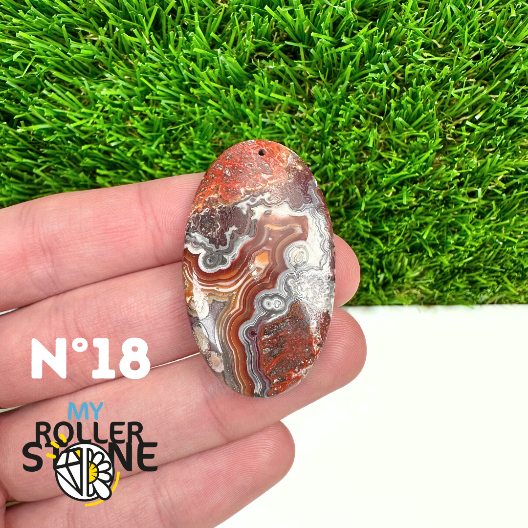 Pendentif Percé Agate Mexicaine 5A