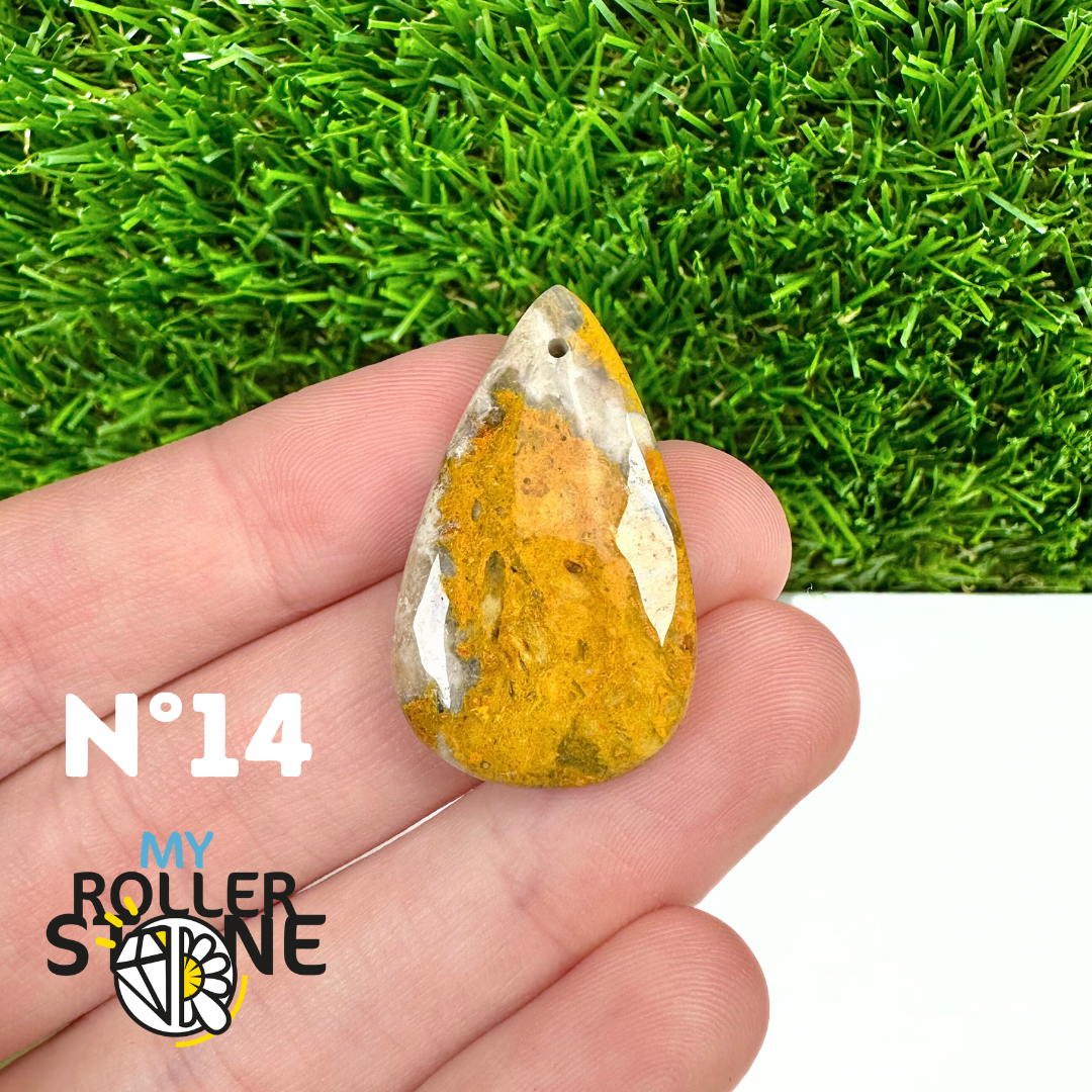 Pendentif Jaspe Bumblebee Néo 5A Percé