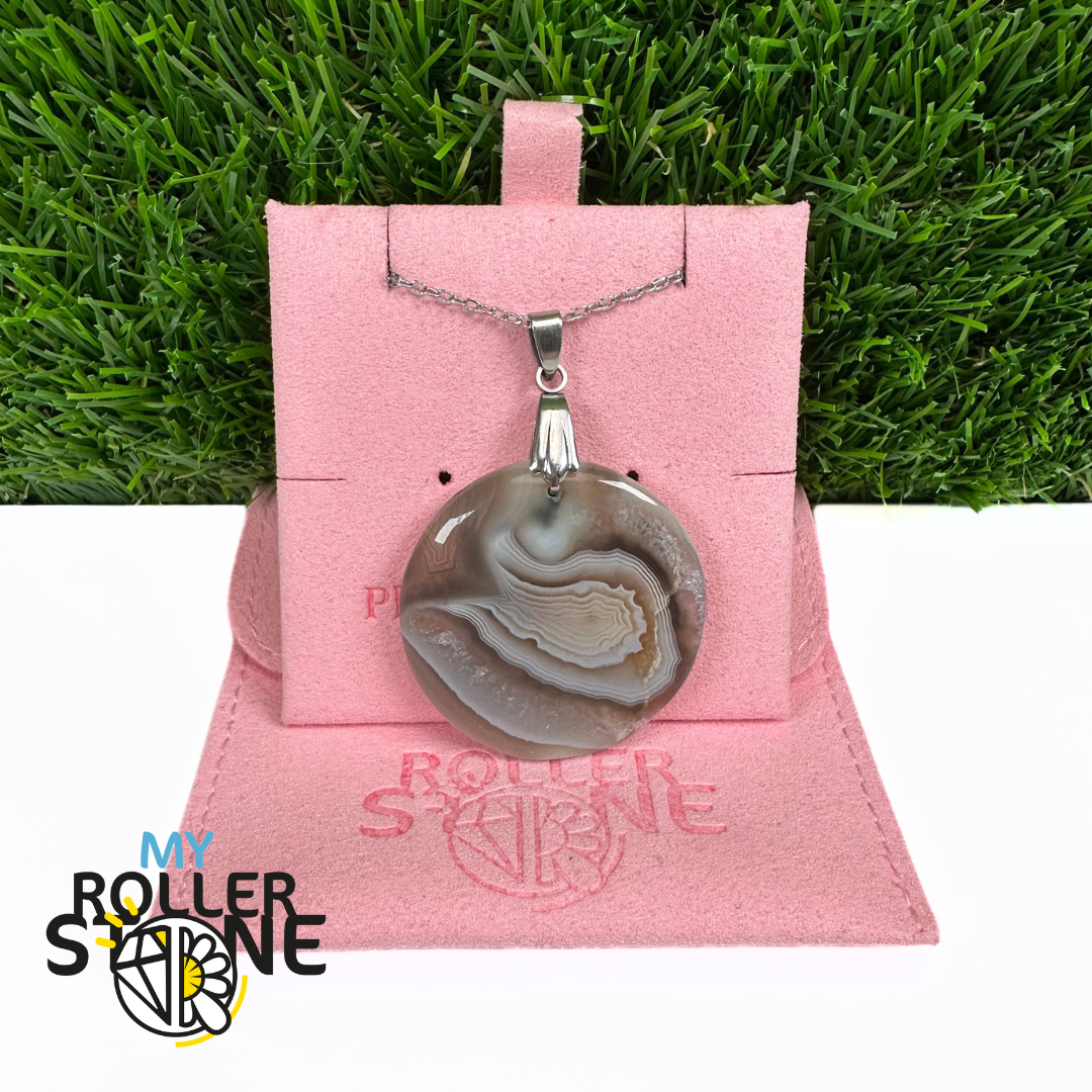 Pendentif Agate du Botswana 5A percé