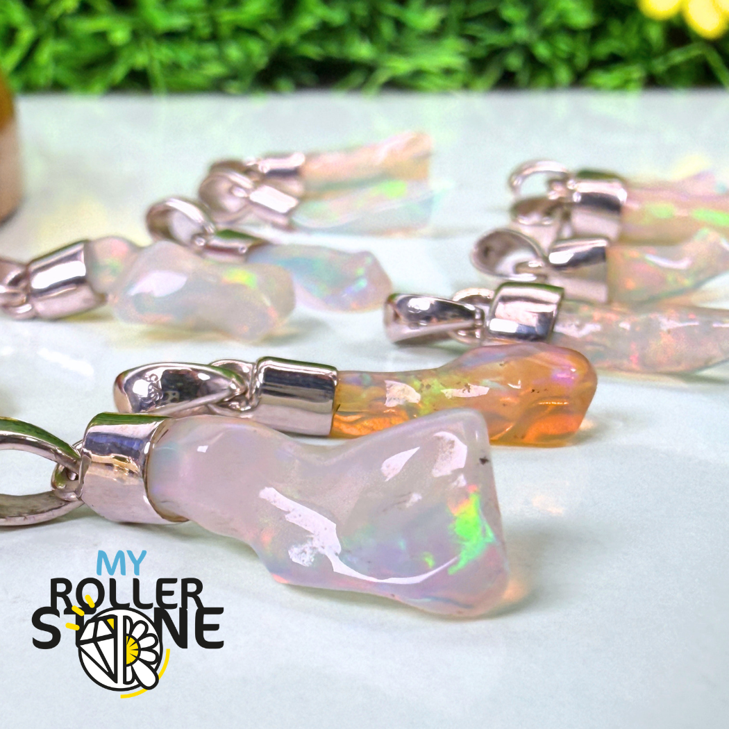 Pendentifs Opale Éthiopienne brute poli