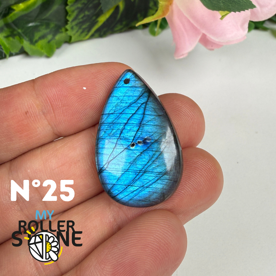 Pendentif Labradorite blue fire percé 5A
