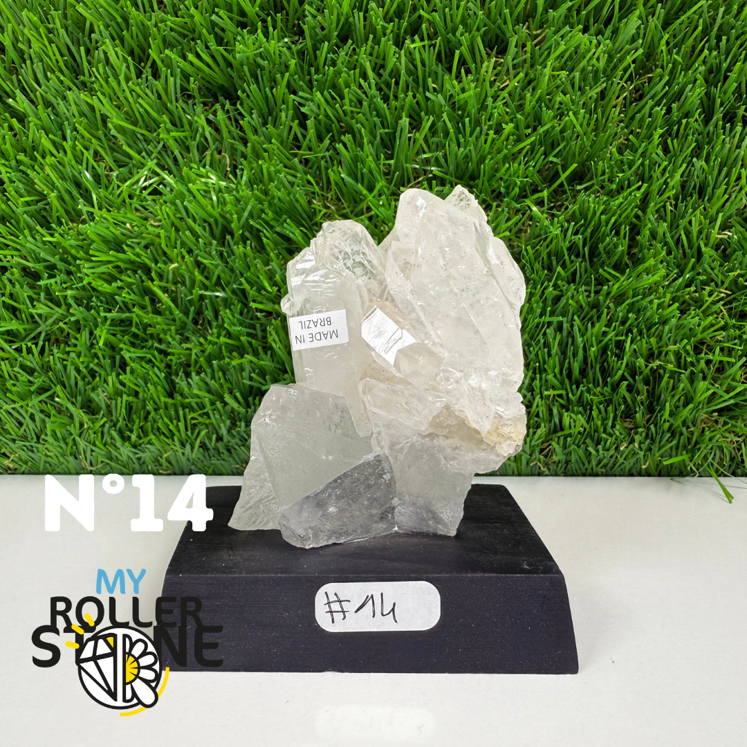 Cristal de roche sur support bois