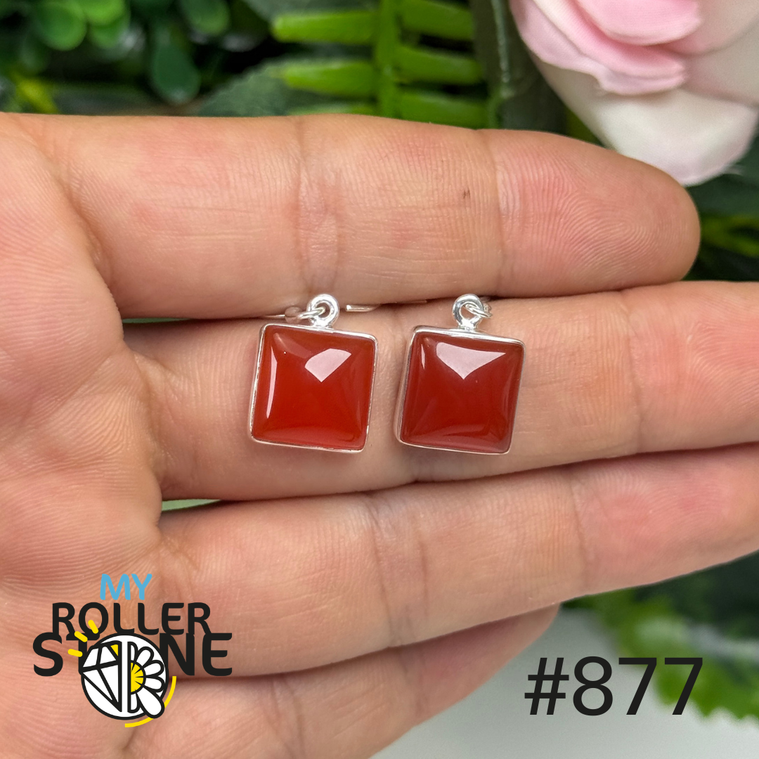 Boucles d’oreilles argent cornaline #E877
