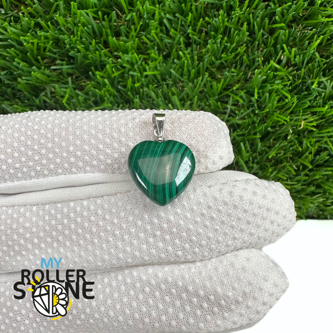Pendentif en Malachite du Congo (réf pm21) | Cœur de Pierres
