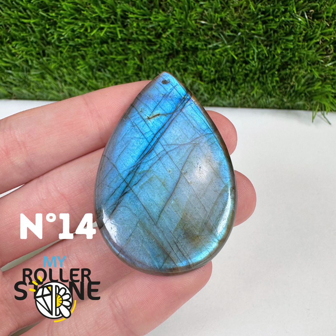 Pendentif Labradorite blue fire percé 5A