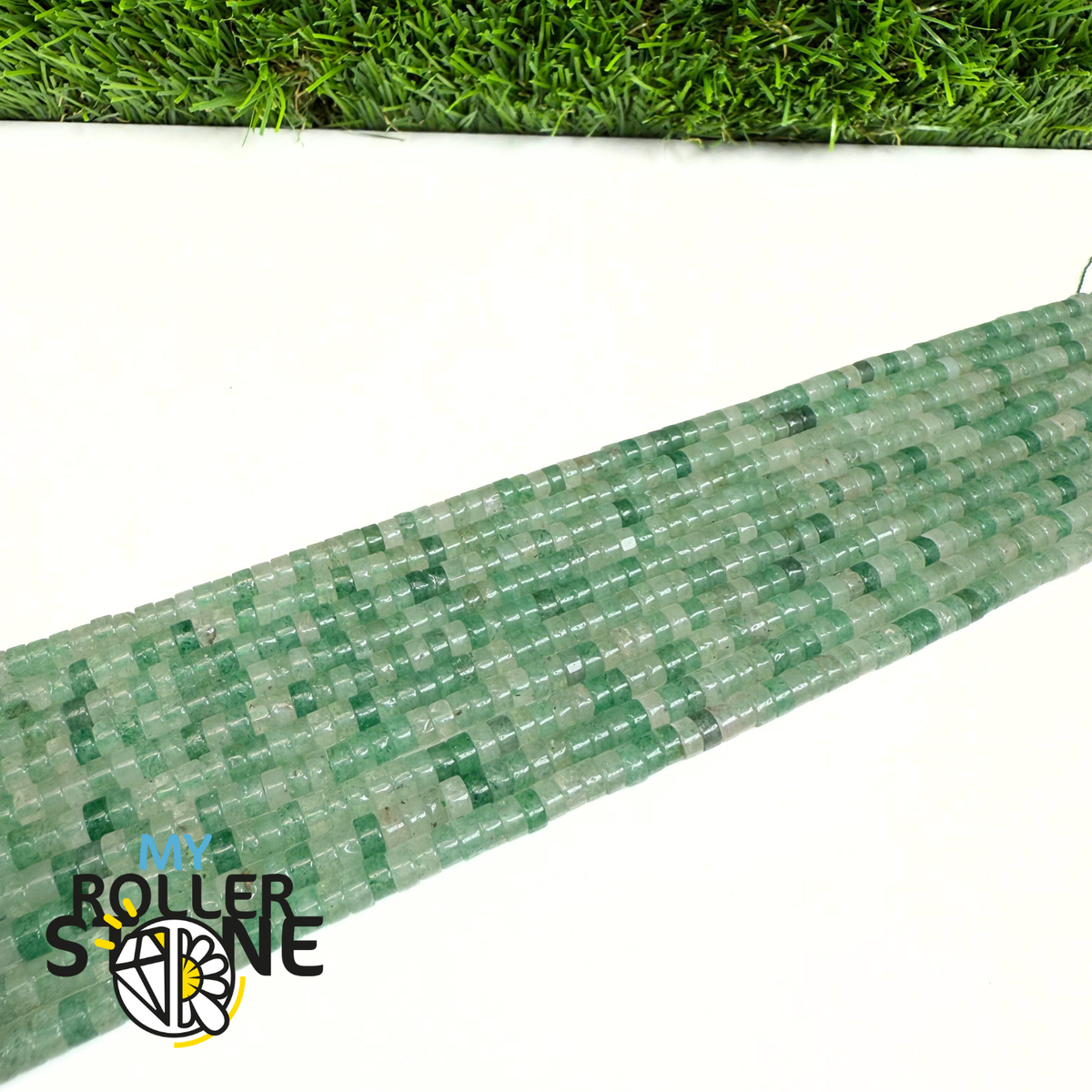 Perles Heishi naturelle Quartz Fraise verte