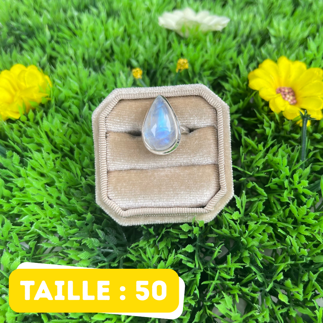 Bague Pierre de Lune Blue Fire #213