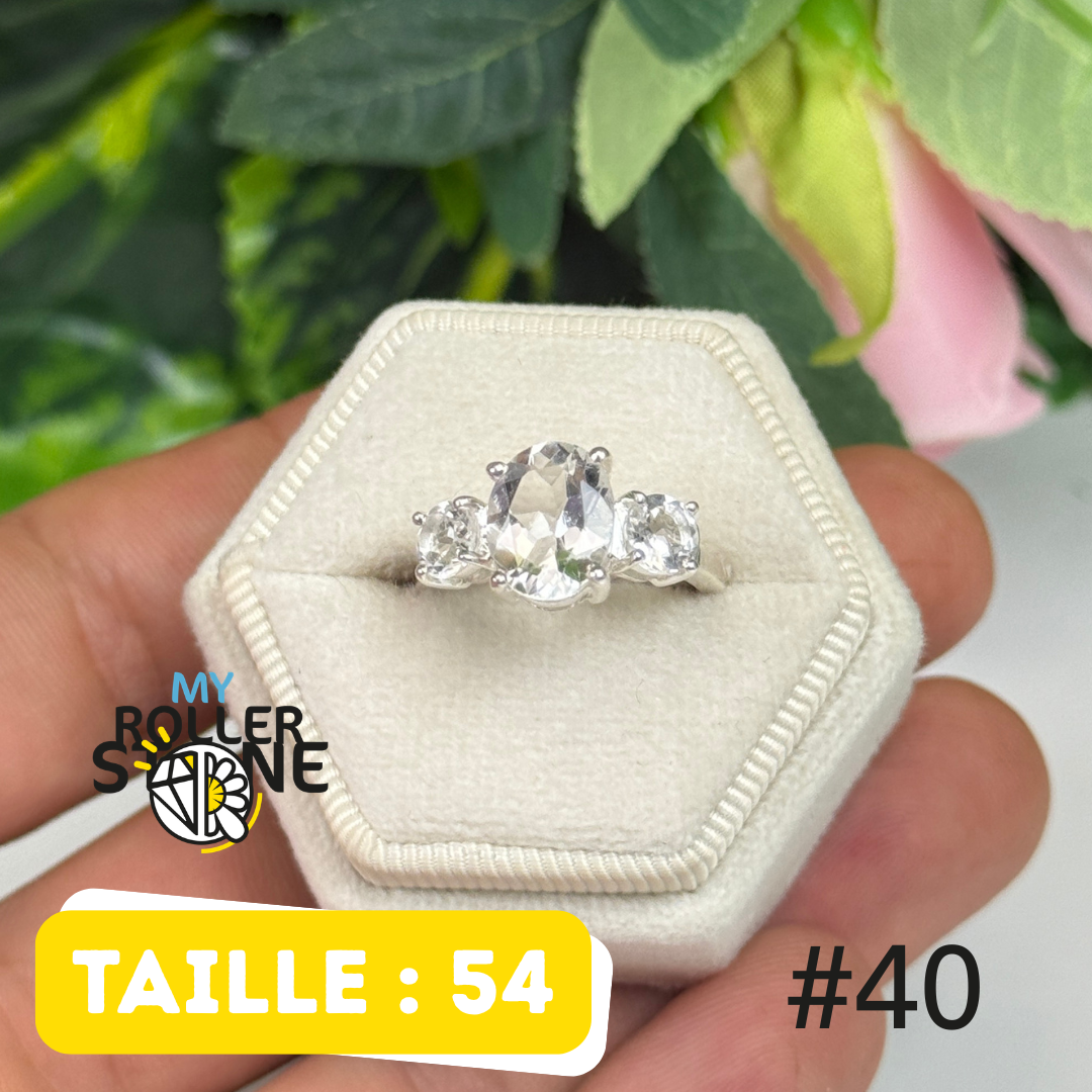 Bague argent 925 cristal de roche #YR40