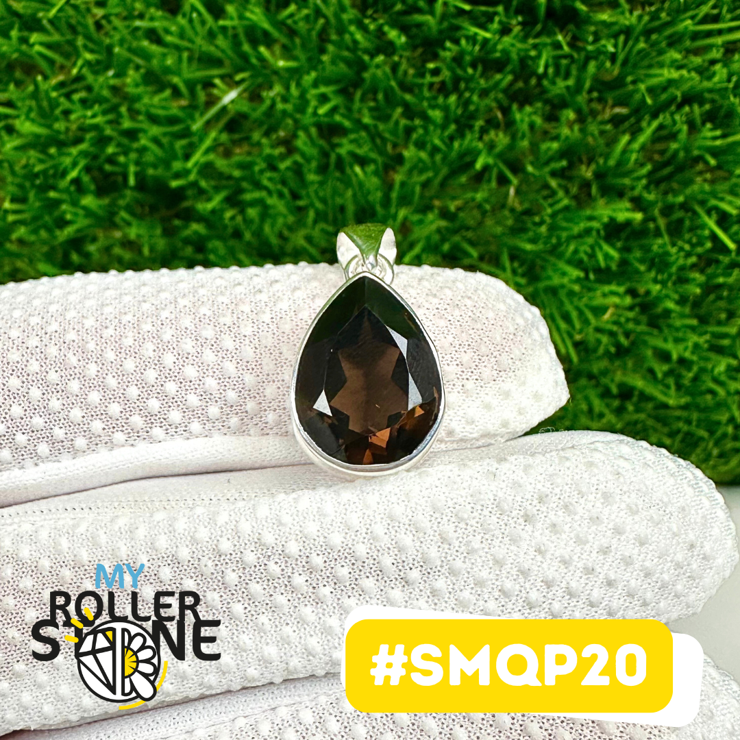 Pendentif Argent 925 Quartz fumé #SMQP20