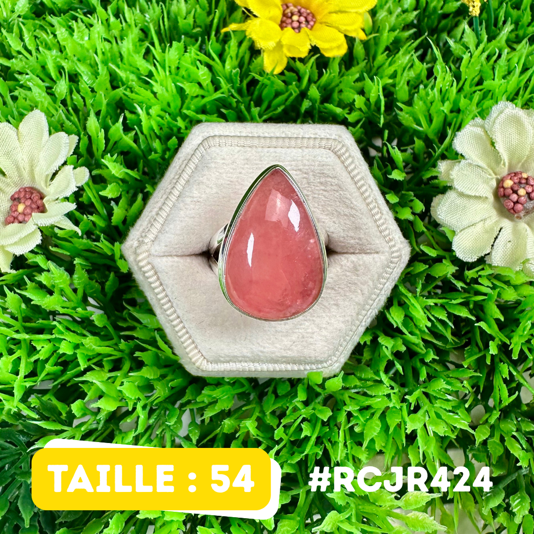 Bague Rhodochrosite Rose Argent 925 #RCJR424