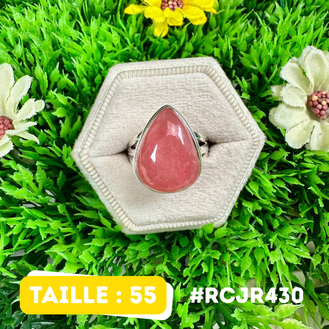 Bague Rhodochrosite Rose Argent 925 #RCJR430