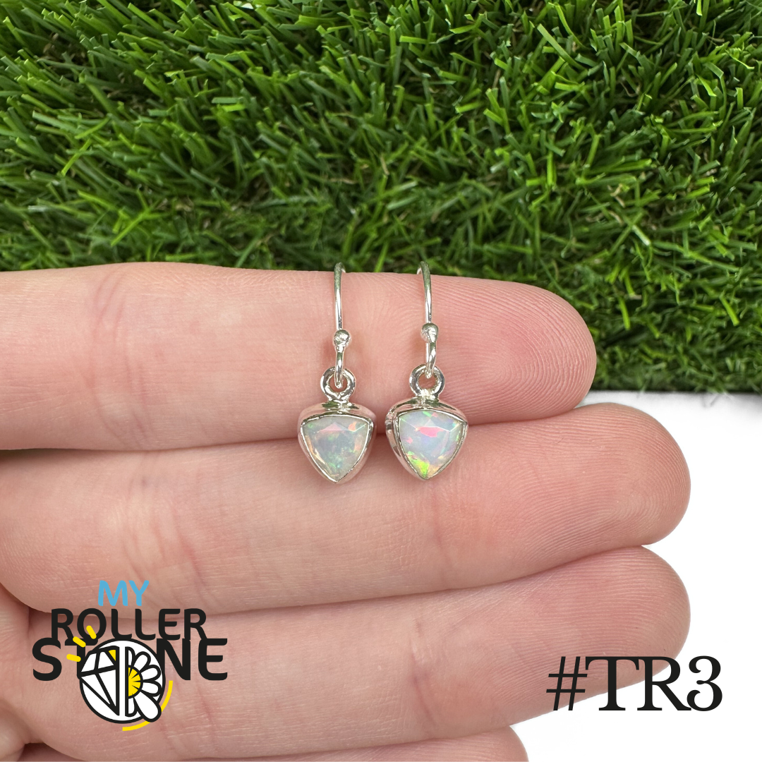Boucles d'oreilles Opale Éthiopienne Trillon Rebord 8X8 MM En Argent 925