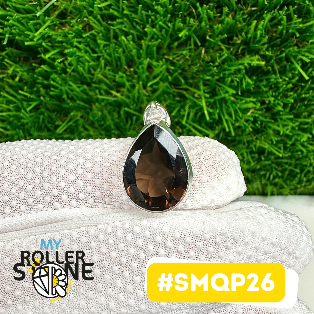 Pendentif Argent 925 Quartz fumé #SMQP26