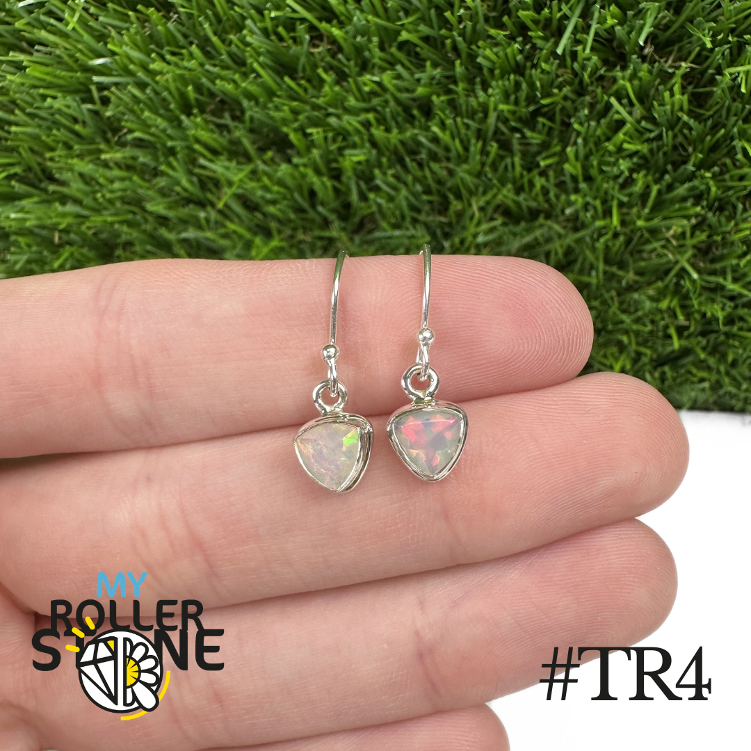 Boucles d'oreilles Opale Éthiopienne Trillon Rebord 8X8 MM En Argent 925