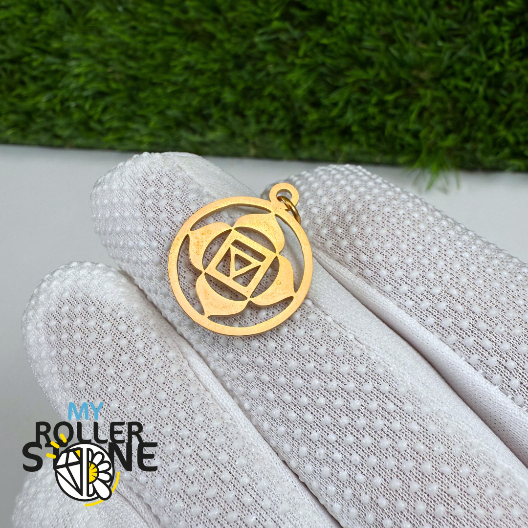 Pendentif chakra acier inoxydable doré (7 variantes)