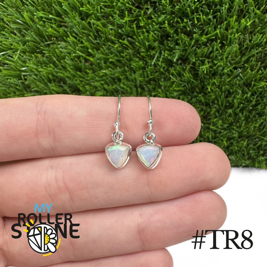 Boucles d'oreilles Opale Éthiopienne Trillon Rebord 8X8 MM En Argent 925