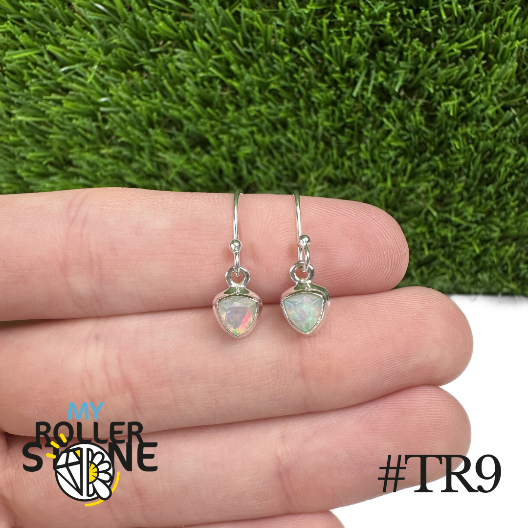 Boucles d'oreilles Opale Éthiopienne Trillon Rebord 8X8 MM En Argent 925