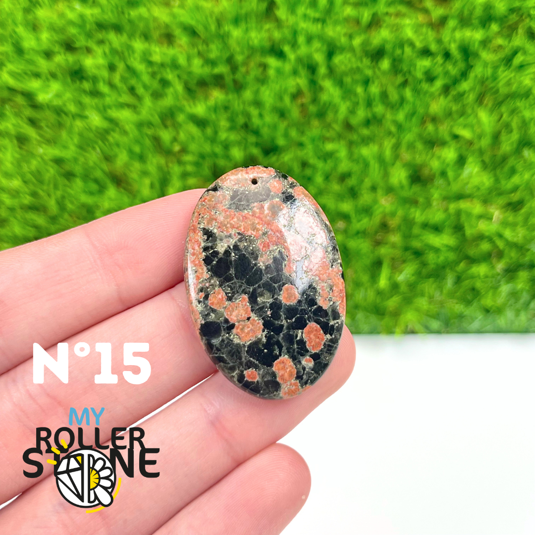 Pendentif Obsidienne Fleurie percé