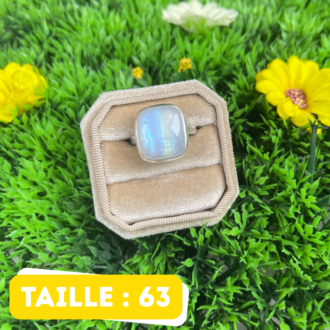 Bague Pierre de Lune Blue Fire #214