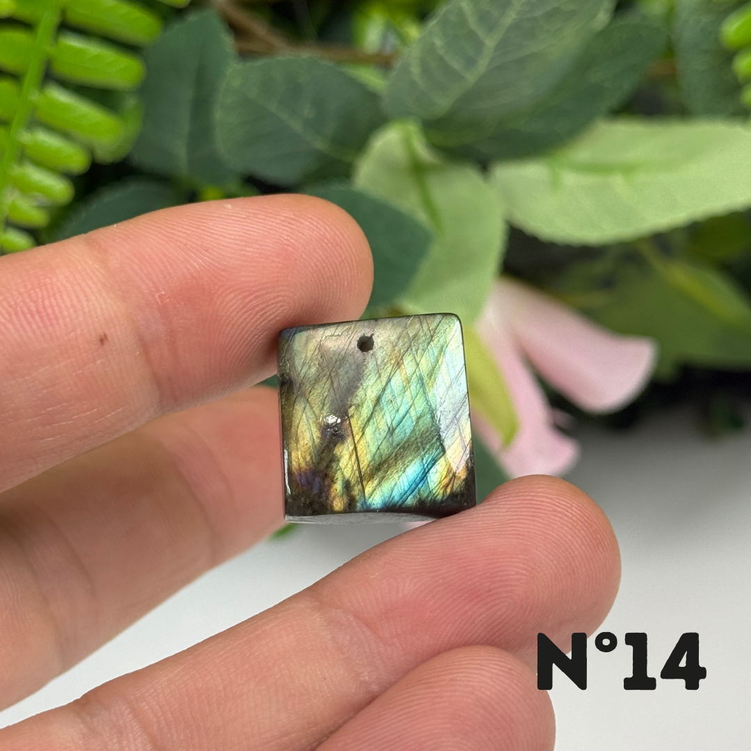 Pendentif Percé Labradorite Multi Fire 5A