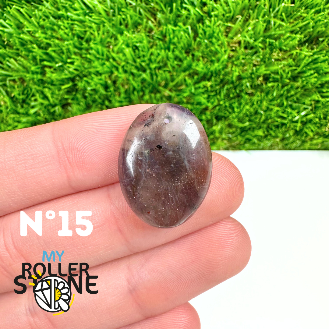 Pendentif Percé Iolite et Pierre de Soleil 5A