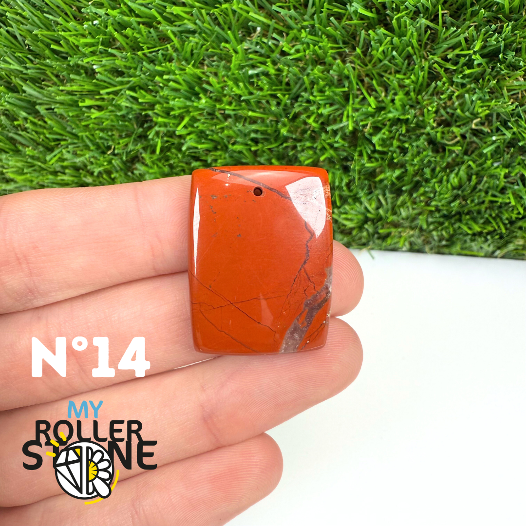 Pendentif Jaspe rouge 5A Percé