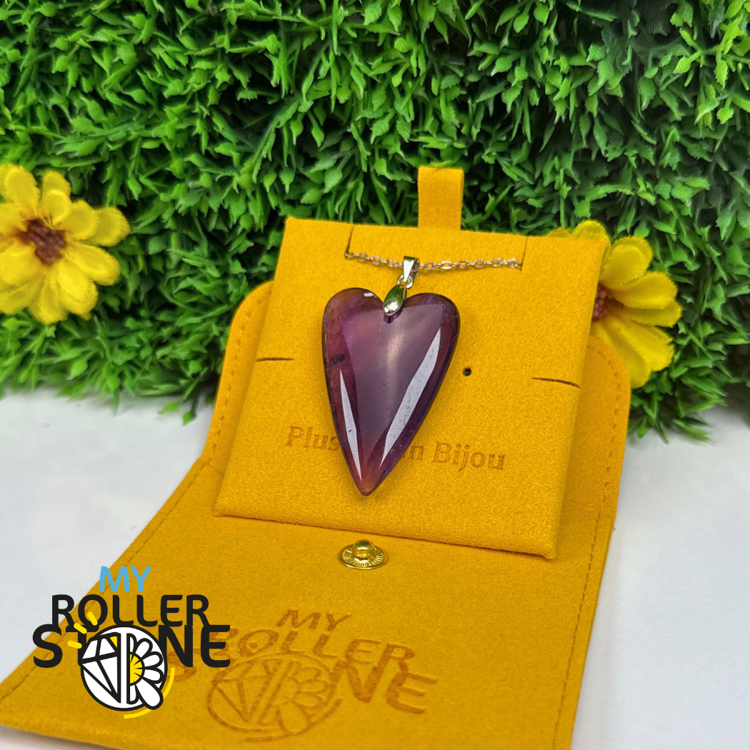 Pendentif long Coeur Améthyste