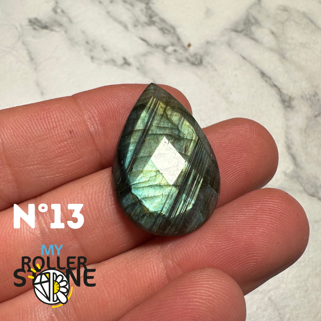 Cabochon Labradorite forme Libre Facettée