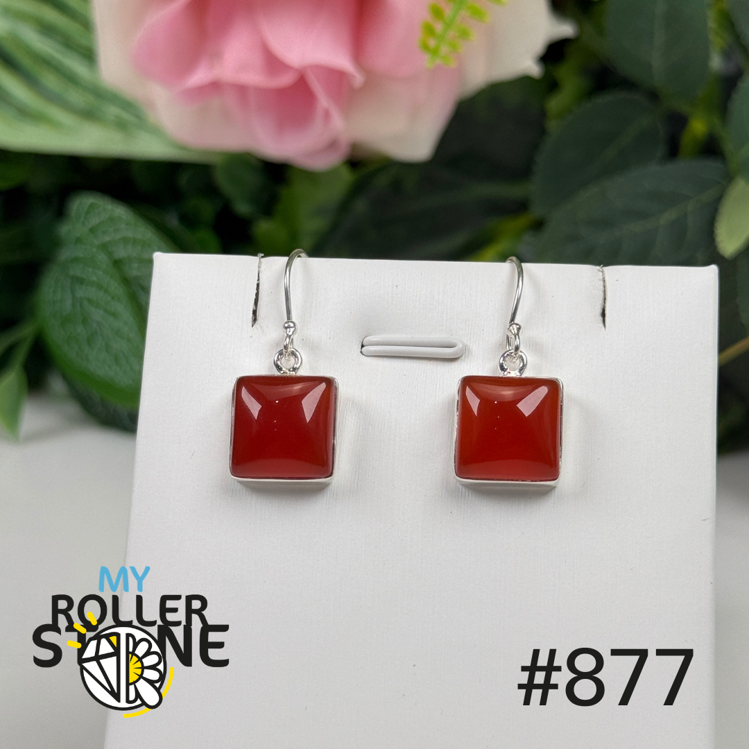 Boucles d’oreilles argent cornaline #E877