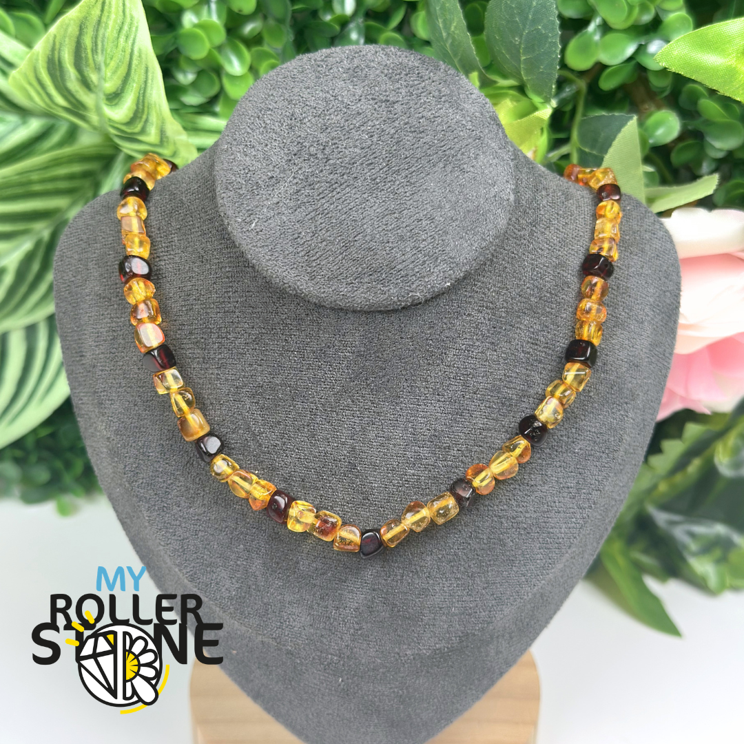 Collier Ambre Citron et Cognac